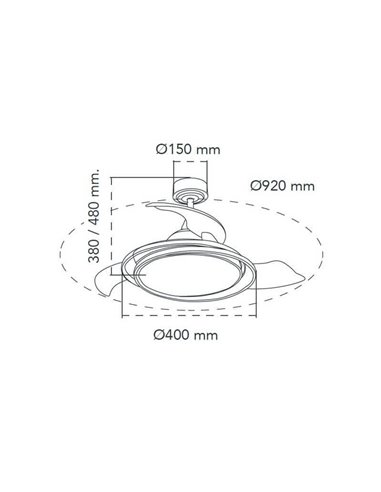 Ventilador LED ANTILA MINI RGB Negro 45W 4500Lm CCT Dim