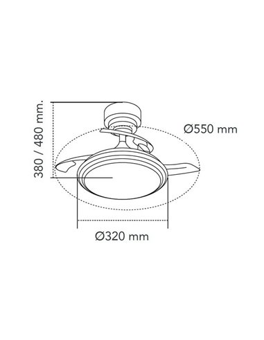 ANTILA Mini XS Ventilador LED Cinza 35W 3000Lm CCT