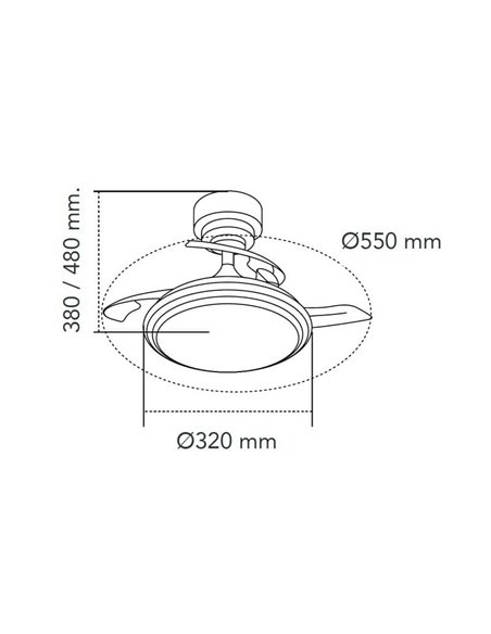Ventilador LED ANTILA Mini XS Gris 35W 3000Lm CCT