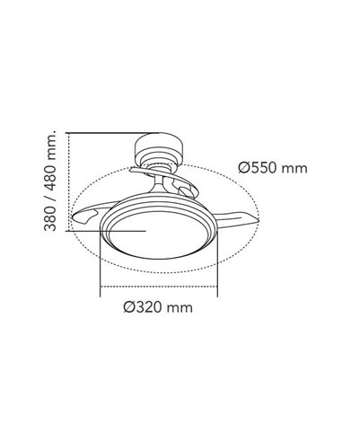 Ventilador LED ANTILA Mini XS Negro 35W 3000Lm CCT