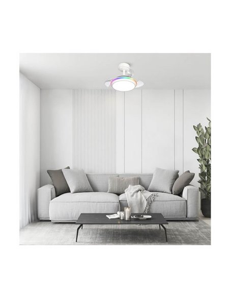 Ventilateur LED ANTILA Mini XS RGB Blanc 40W 3500Lm CCT Dim