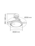 Ventilador LED ANTILA Mini XS RGB Blanco 40W 3500Lm CCT Dim