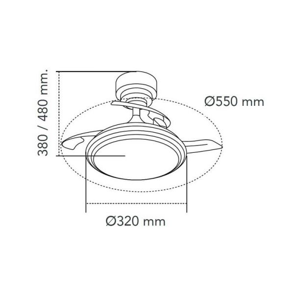 Ventilador de Techo LED ANTILA Mini XS RGB Gris 40W 3500Lm CCT Dim
