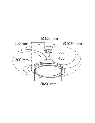 Ventilador de Teto LED Branco ANTILA RGB 65W 6500Lm CCT Dim