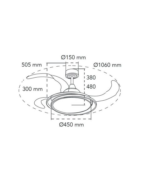 Ventilateur LED ANTILA RGB Gris 65W 6500Lm CCT Dim