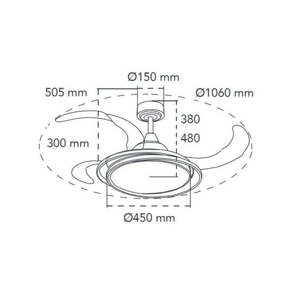 Ventilateur LED ANTILA RGB Gris 65W 6500Lm CCT Dim
