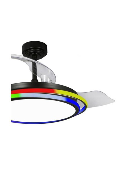 Ventilador de Teto LED ANTILA RGB Preto 65W 6500Lm CCT Dim