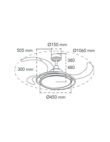 Ventilateur de Plafond LED Noir ANTILA RGB 65W 6500Lm CCT Dim