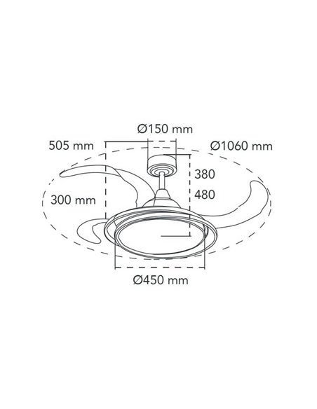 Ventilador de Techo LED ANTILA  RGB Negro 65W 6500Lm CCT Dim