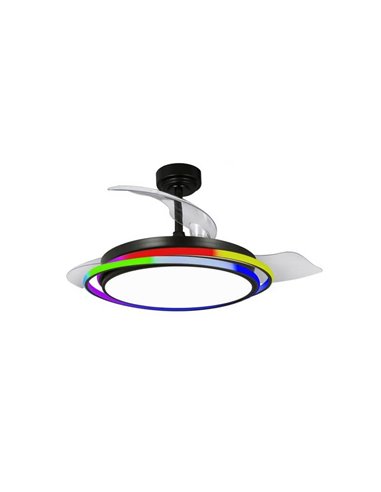 Ventilador de Techo LED ANTILA  RGB Negro 65W 6500Lm CCT Dim
