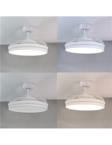 Ventilador ARECA DC branco Led 48W CCT