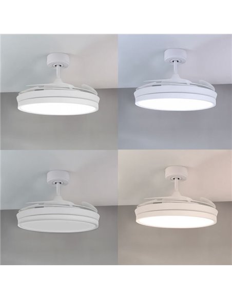 Ventilador DC ARECA blanco Led 48W CCT