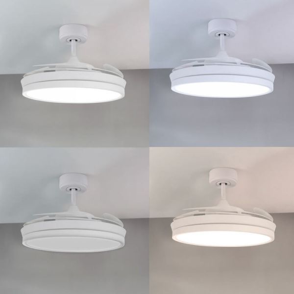 Ventilador DC ARECA blanco Led 48W CCT