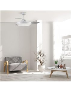 Ventilador DC ARECA blanco Led 48W CCT 2