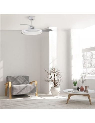 Ventilador ARECA DC branco Led 48W CCT