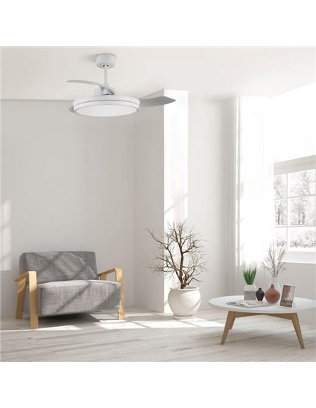 Ventilador ARECA DC branco Led 48W CCT