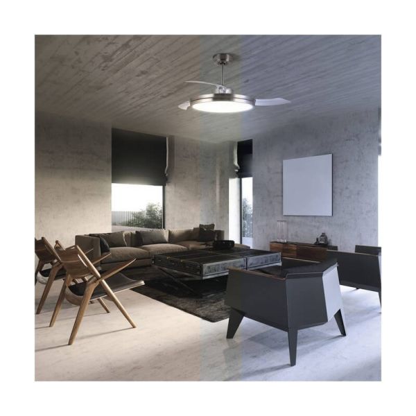 Ventilador DC ARECA níquel LED 45W 3500Lm CCT