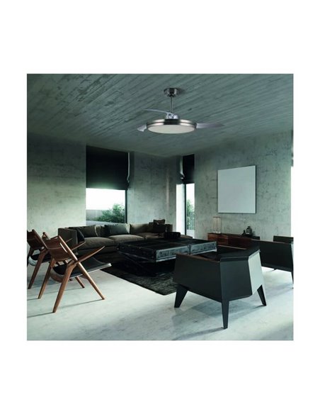 Ventilador DC ARECA níquel LED 45W 3500Lm CCT