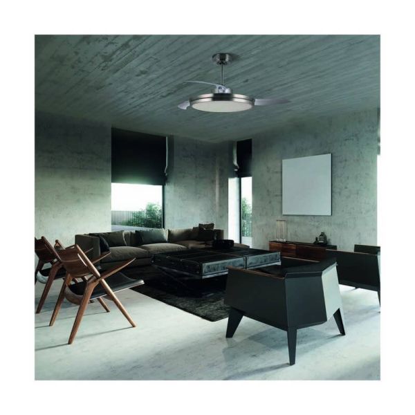 Ventilador DC ARECA níquel LED 45W 3500Lm CCT