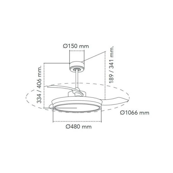 Ventilador DC ARECA níquel LED 45W 3500Lm CCT