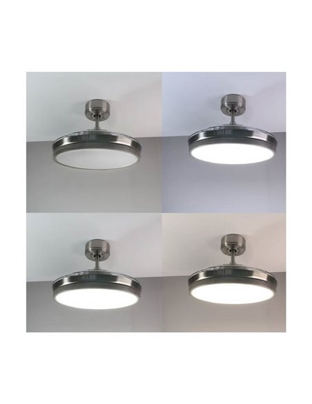 Ventilateur DC ARECA nickel LED 45W 3500Lm CCT