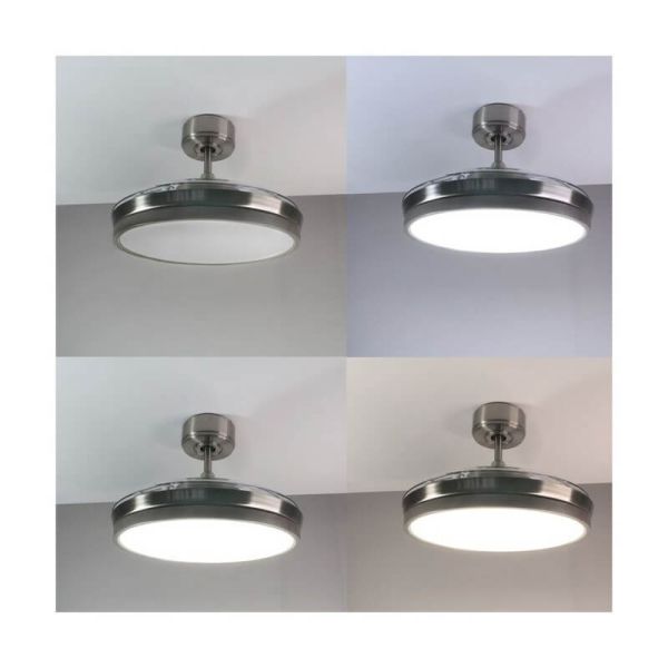 Ventilador DC ARECA níquel LED 45W 3500Lm CCT