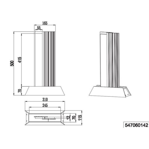Farol exterior LED simples MARIZA ↕50cm 11W 3000K IP65 | LeonLeds