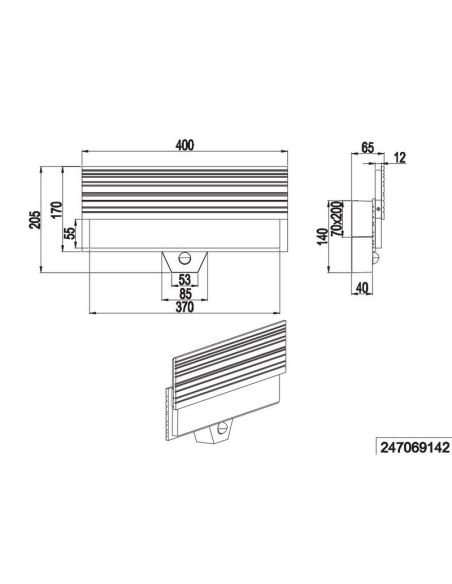 MARIZA Aplique LED para exterior com sensor de movimento ↔40cm 10W IP44 | LeonLeds