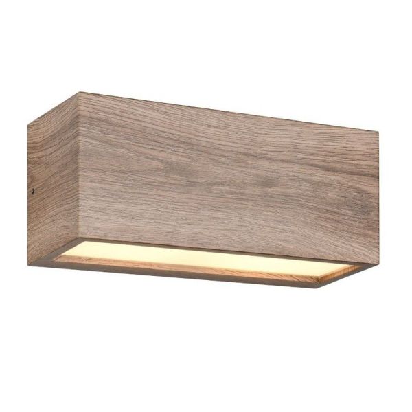 Aplique de Pared Exterior Efecto Madera ↔25cm MAYENNE IP44 | LeonLeds