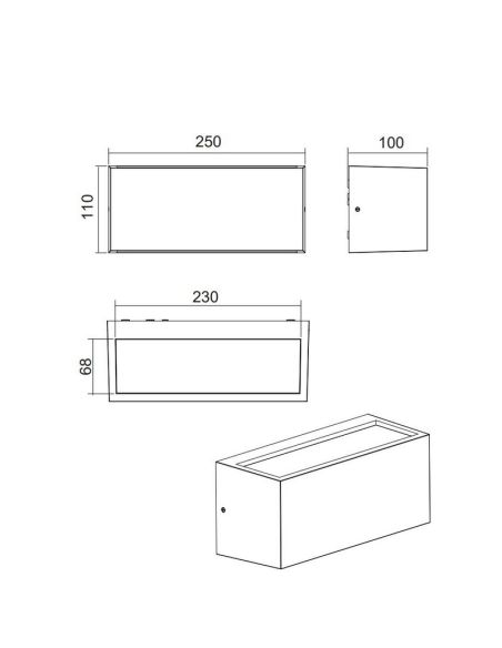 Aplique exterior efeito madeira ↔25cm MAYENNE IP44 | LeonLeds