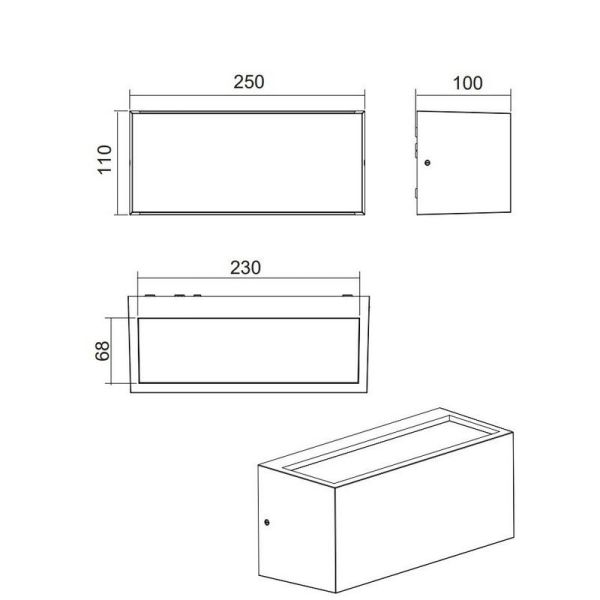 Aplique exterior efeito madeira ↔25cm MAYENNE IP44 | LeonLeds