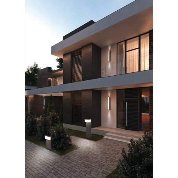 Sensor de movimento LED para poste externo ↕80cm NESTOS 13W 1300lm 3000K IP54 | LeonLeds