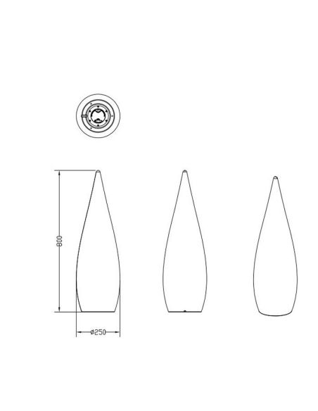 Lampadaire extérieur LED RGB PALMAS Taille ↕80cm Batterie rechargeable | LéonLeds