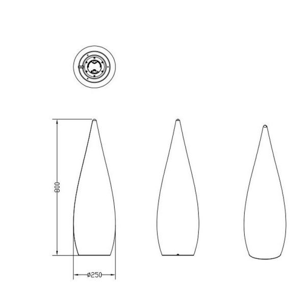 Candeeiro de pé LED RGB PALMAS para exterior Tamanho ↕80cm Bateria recarregável | LeonLeds