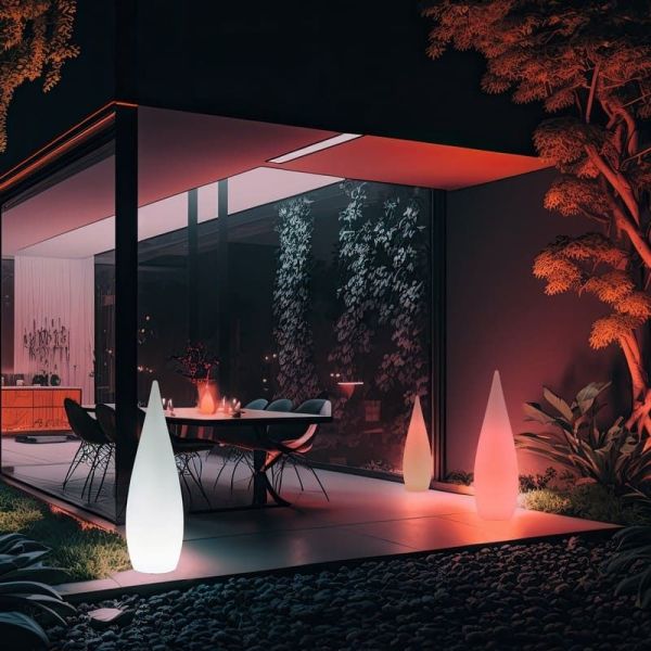 Candeeiro de pé LED RGB PALMAS para exterior Tamanho ↕120cm | LeonLeds