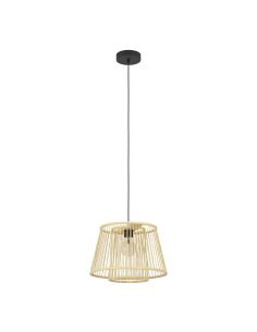 Plafonnier suspension en bois HYKEHAM Ø 38cm H:110cm
