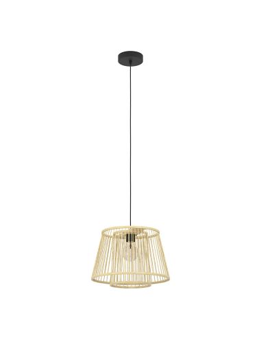 Lámpara de techo colgante de madera HYKEHAM  Ø 38cm H:110cm