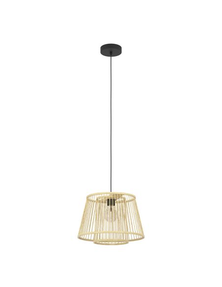 Plafonnier suspension en bois HYKEHAM Ø 38cm H:110cm