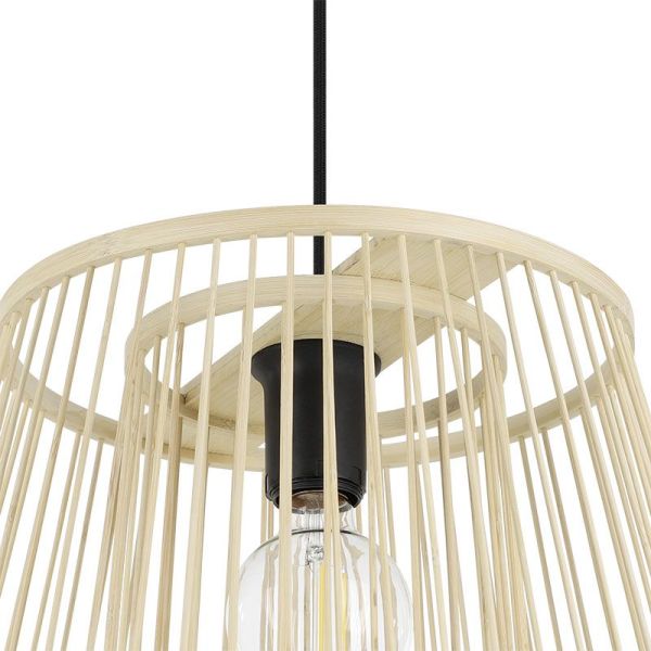Lámpara de techo colgante de madera HYKEHAM  Ø 38cm H:110cm