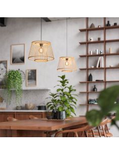 Candeeiro suspenso de madeira HYKEHAM Ø 38cm A:110cm 2