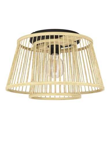 Lámpara de techo de madera HYKEHAM Ø 38cm E27