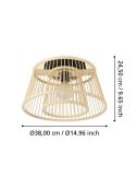 Lámpara de techo de madera HYKEHAM Ø 38cm E27