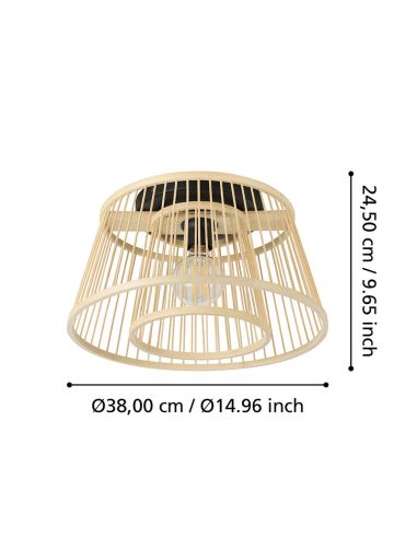 Lámpara de techo de madera HYKEHAM Ø 38cm E27