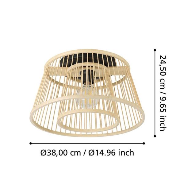 Lámpara de techo de madera HYKEHAM Ø 38cm E27