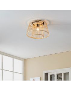 Lámpara de techo de madera HYKEHAM Ø 38cm E27 2