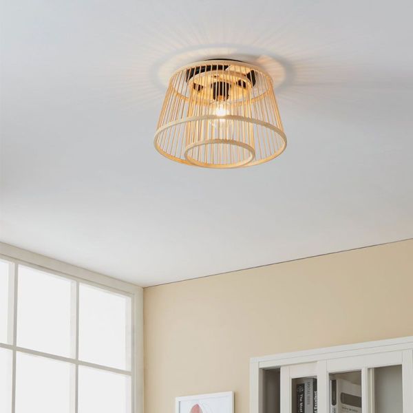 Lámpara de techo de madera HYKEHAM Ø 38cm E27