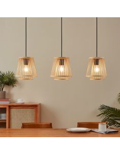 Plafonnier suspension en bois HYKEHAM 3xE27 Ø 38cm 2