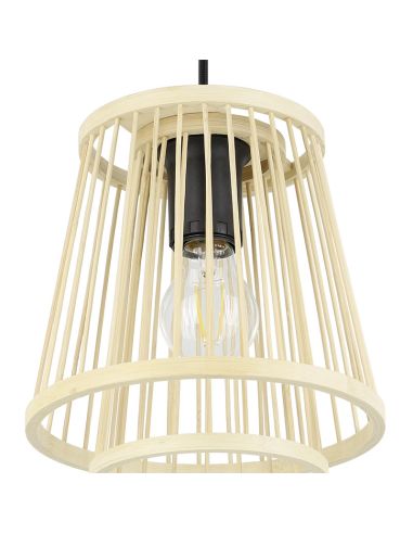 Plafonnier suspension en bois HYKEHAM 3xE27 Ø 38cm détail