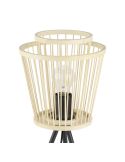 Lámpara de mesa de madera HYKEHAM  con patas de acero negro E27 Ø 38cm detalle