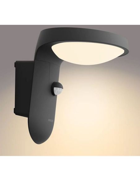 Aplique de parede LED para exterior TYLA com sensor de movimento e crepúsculo 2700K | LeonLeds